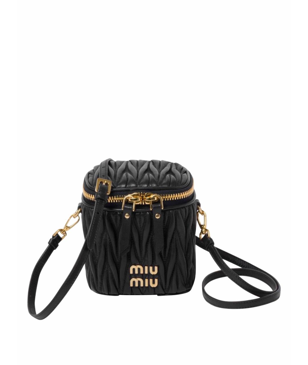 MIU MIU Черная кожаная сумка через плечо, фото 1