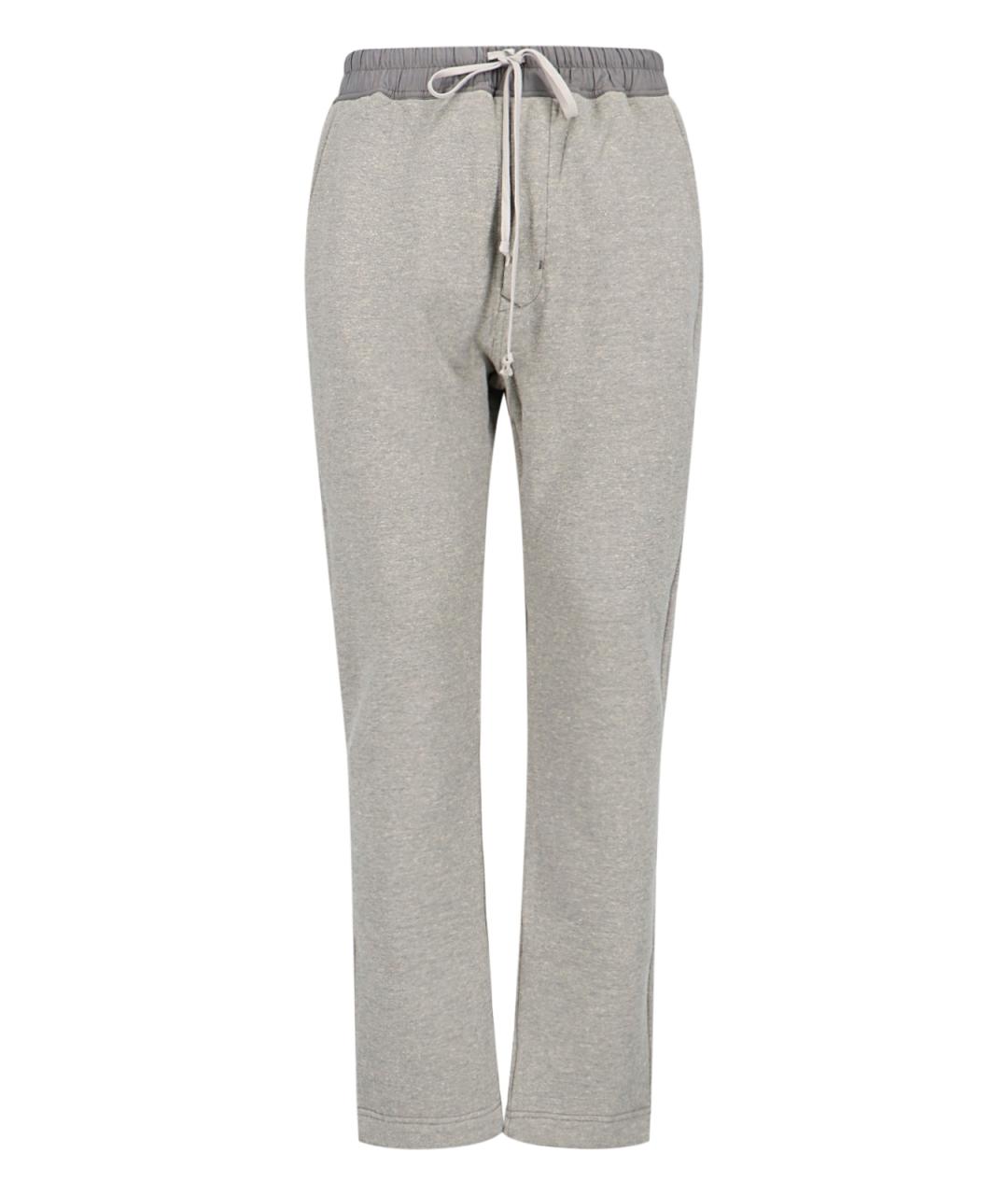 RICK OWENS DRKSHDW Серые хлопковые повседневные брюки, фото 1