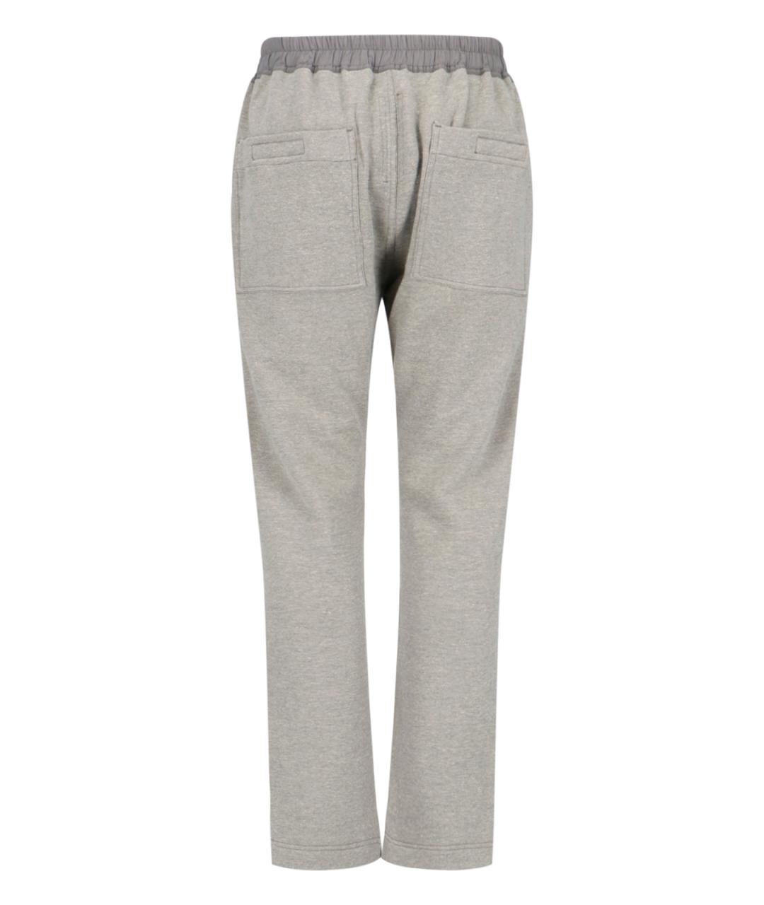 RICK OWENS DRKSHDW Серые хлопковые повседневные брюки, фото 2