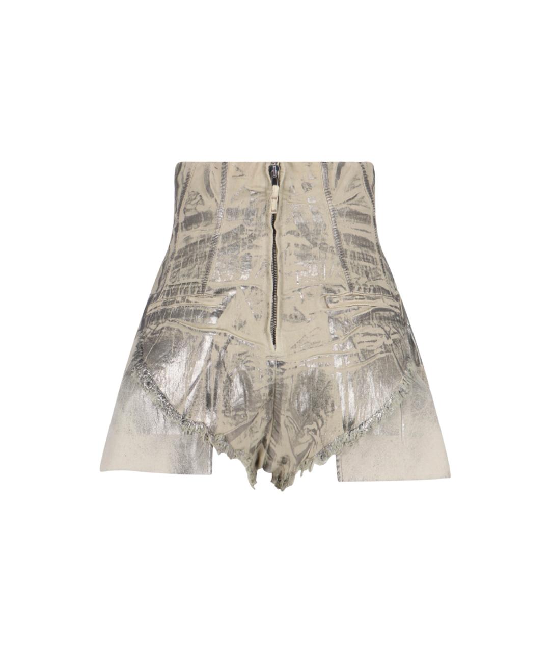 RICK OWENS DRKSHDW Серебряные хлопковые прямые джинсы, фото 1