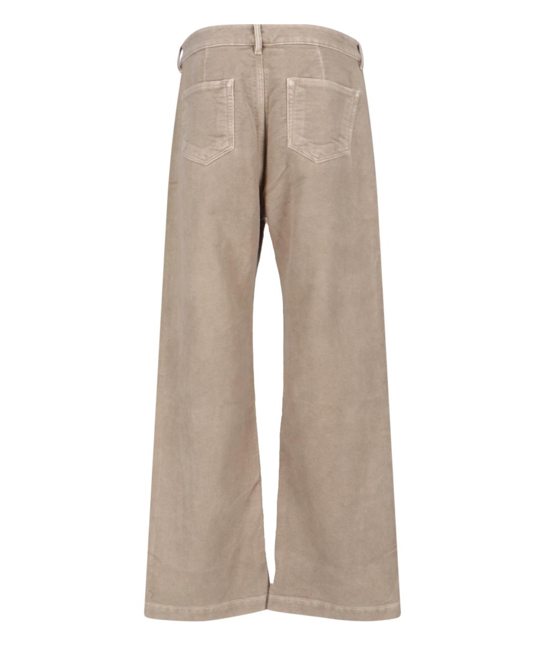 RICK OWENS DRKSHDW Бежевые хлопковые прямые джинсы, фото 1