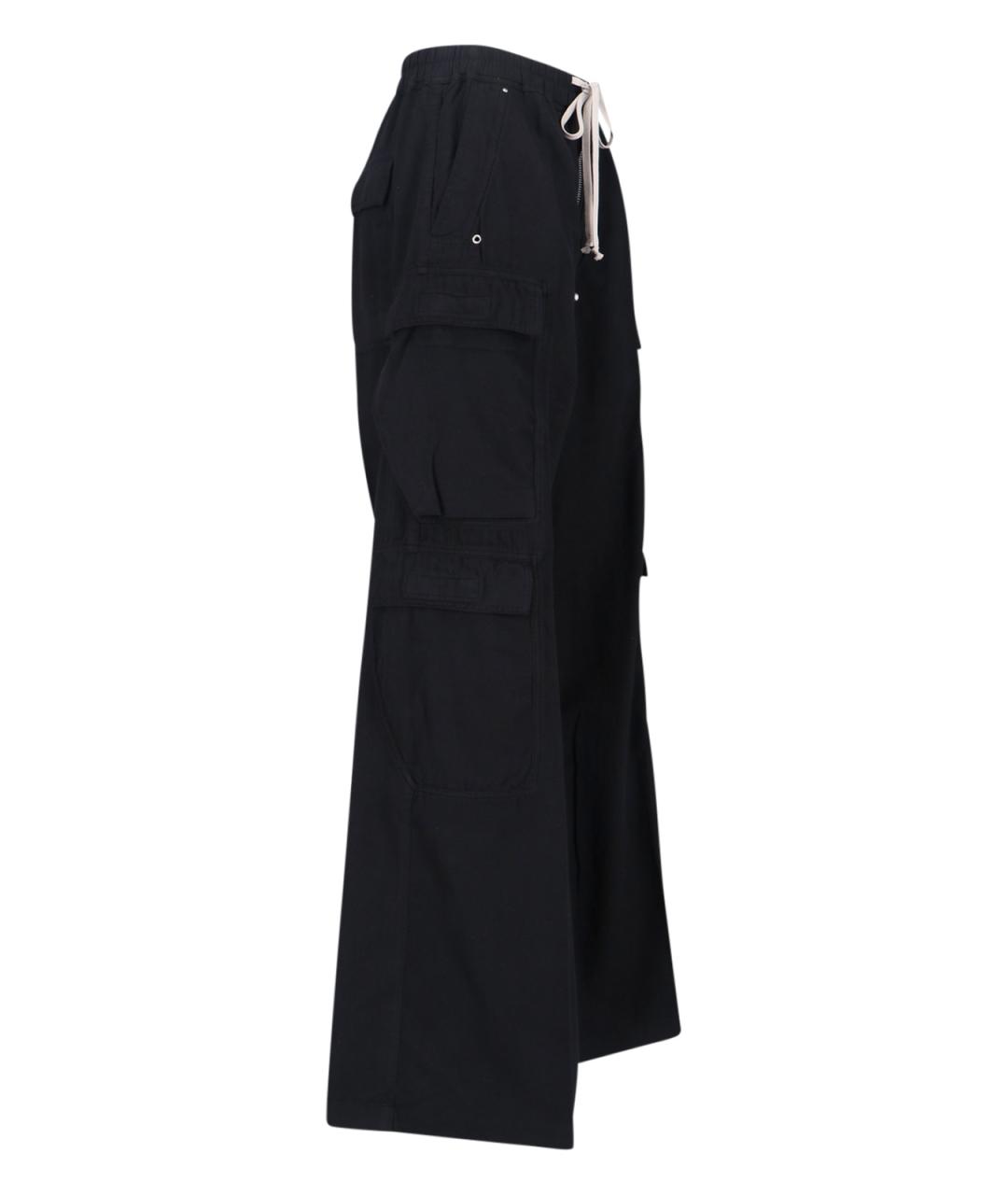 RICK OWENS DRKSHDW Черные хлопковые прямые брюки, фото 3