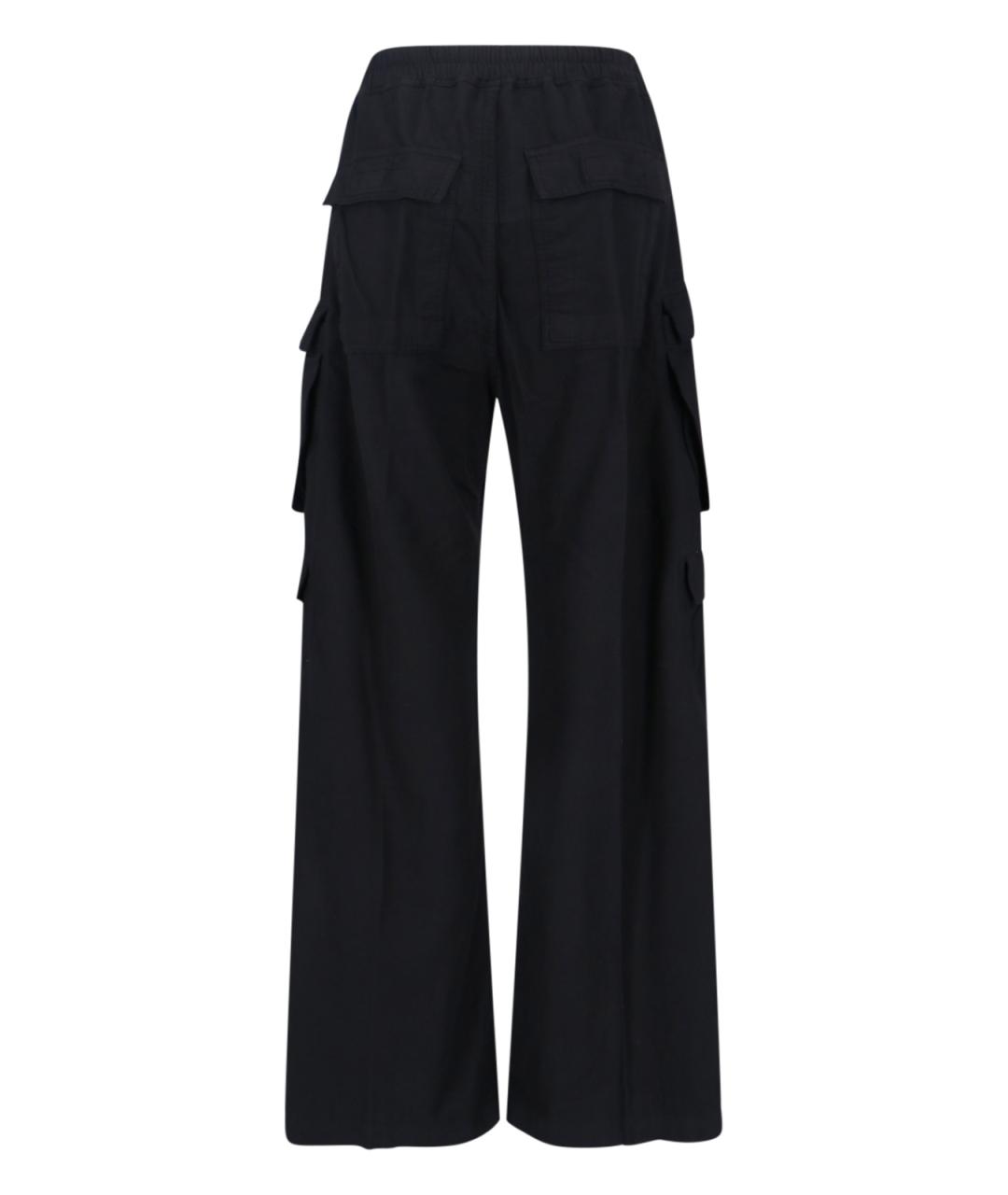 RICK OWENS DRKSHDW Черные хлопковые прямые брюки, фото 2