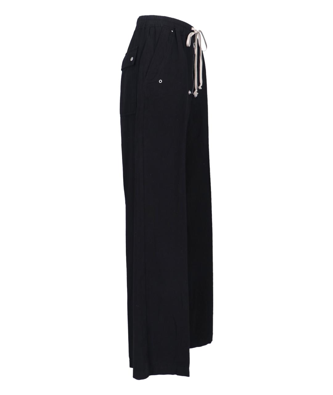 RICK OWENS DRKSHDW Черные хлопковые прямые брюки, фото 3