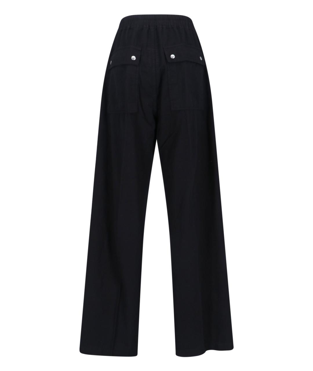 RICK OWENS DRKSHDW Черные хлопковые прямые брюки, фото 2