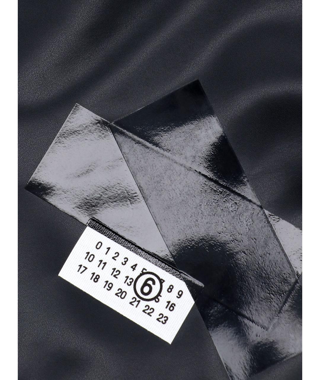 MM6 MAISON MARGIELA Черная кожаная сумка тоут, фото 4