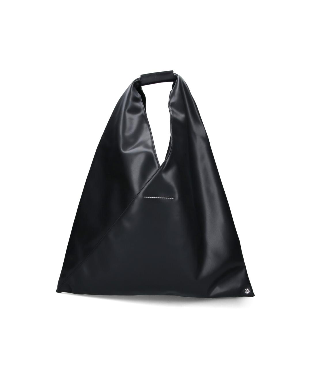MM6 MAISON MARGIELA Черная кожаная сумка тоут, фото 3