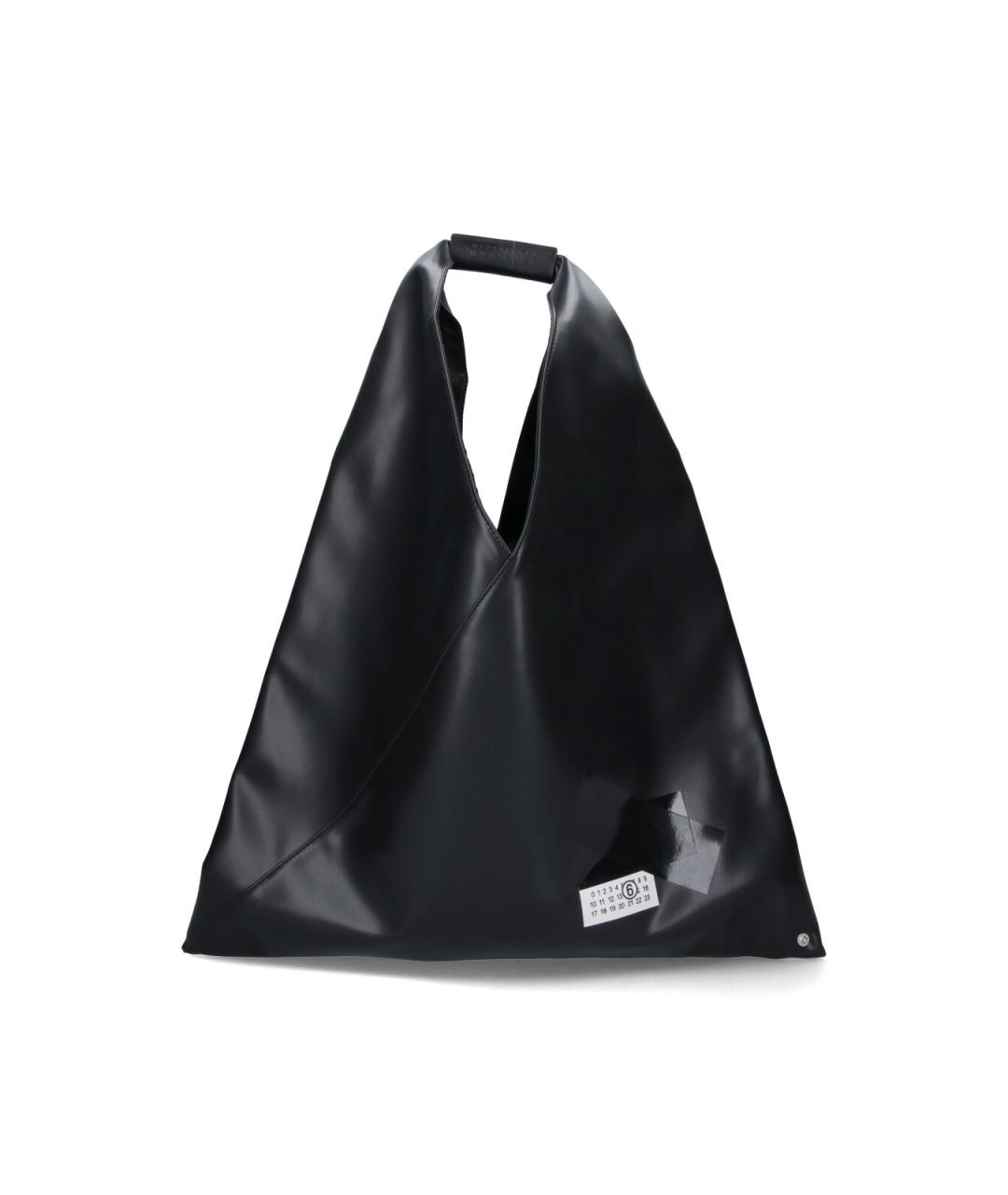 MM6 MAISON MARGIELA Черная кожаная сумка тоут, фото 1