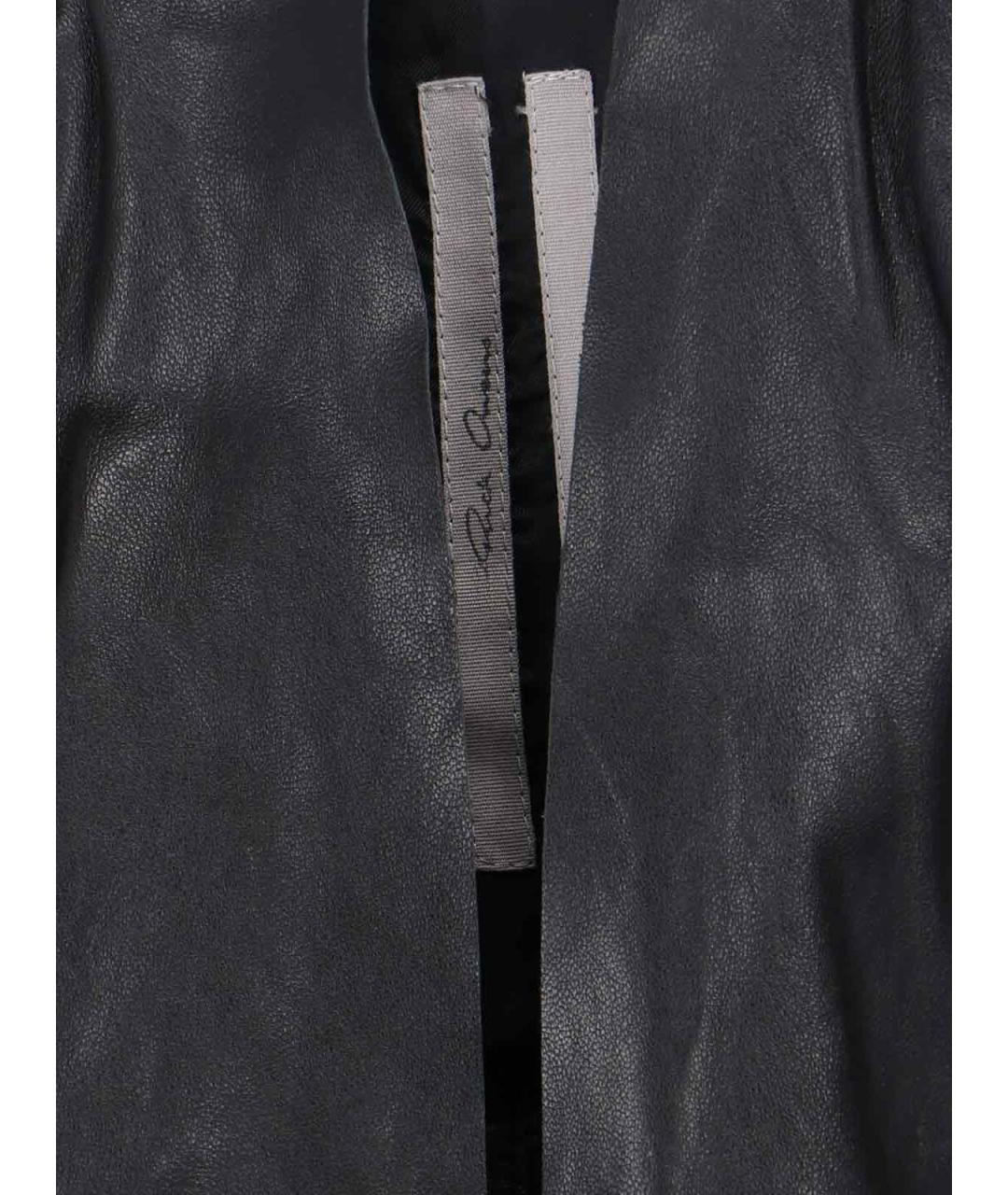 RICK OWENS Черная кожаная куртка, фото 4