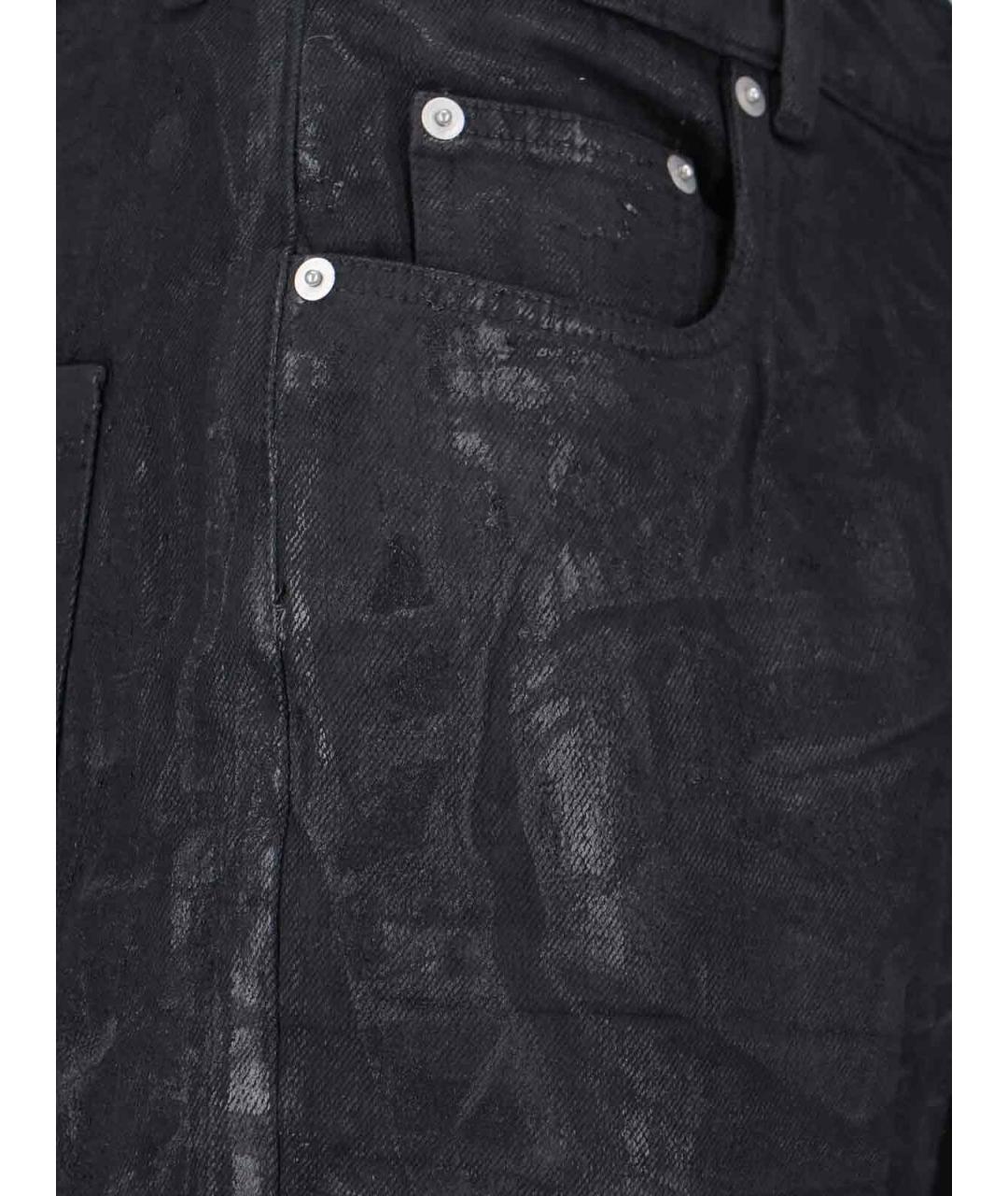 RICK OWENS Черные хлопковые прямые джинсы, фото 4