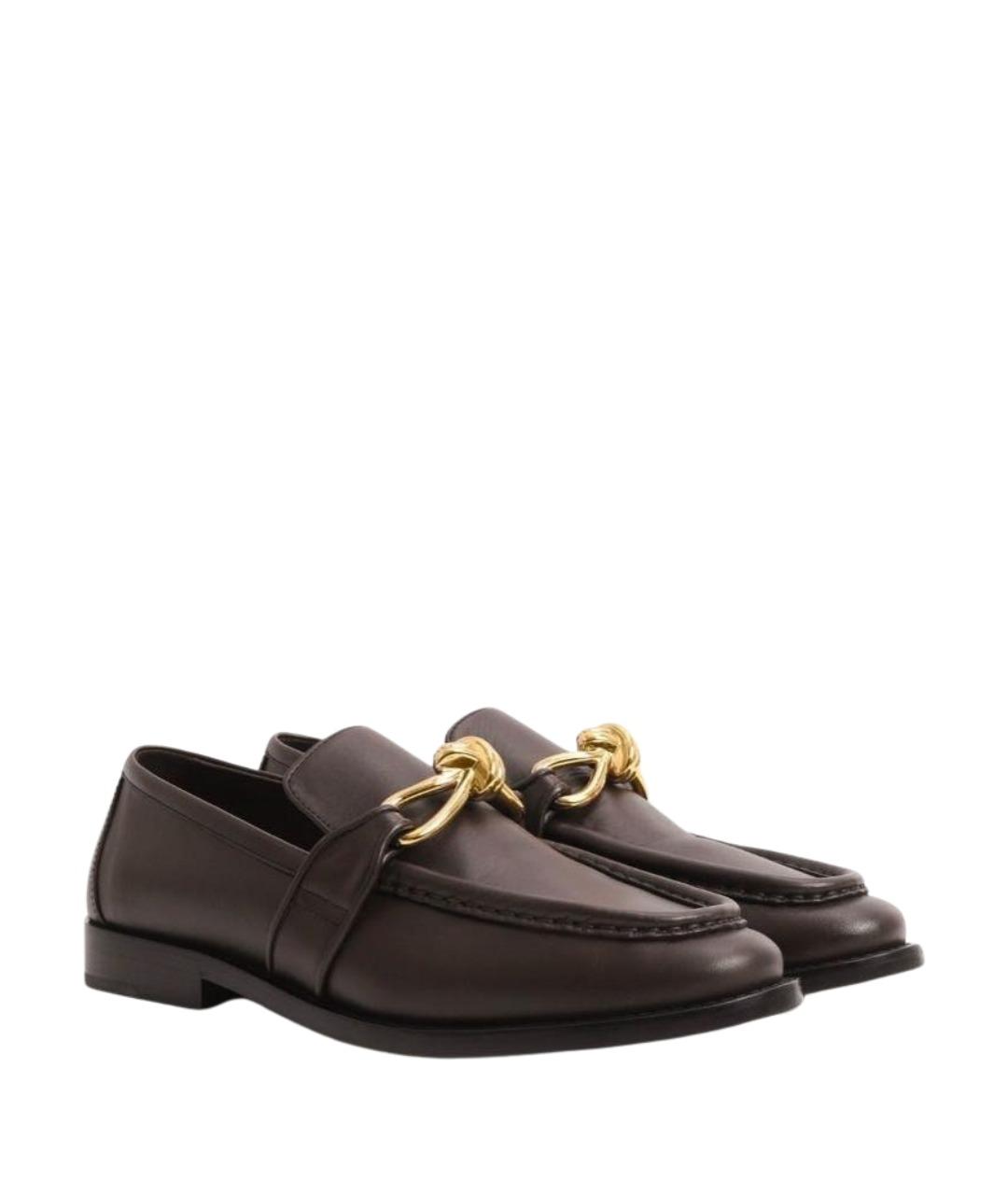 BOTTEGA VENETA Коричневые кожаные лоферы, фото 1