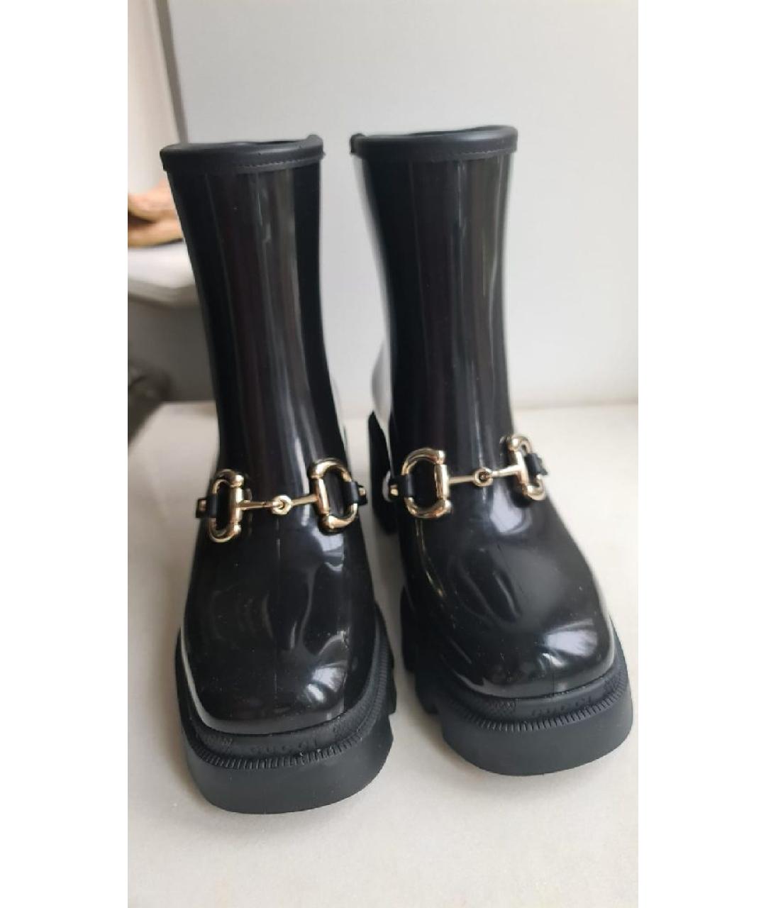 GUCCI Черные резиновые сапоги, фото 3
