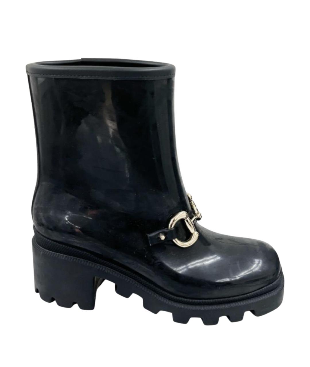 GUCCI Черные резиновые сапоги, фото 1