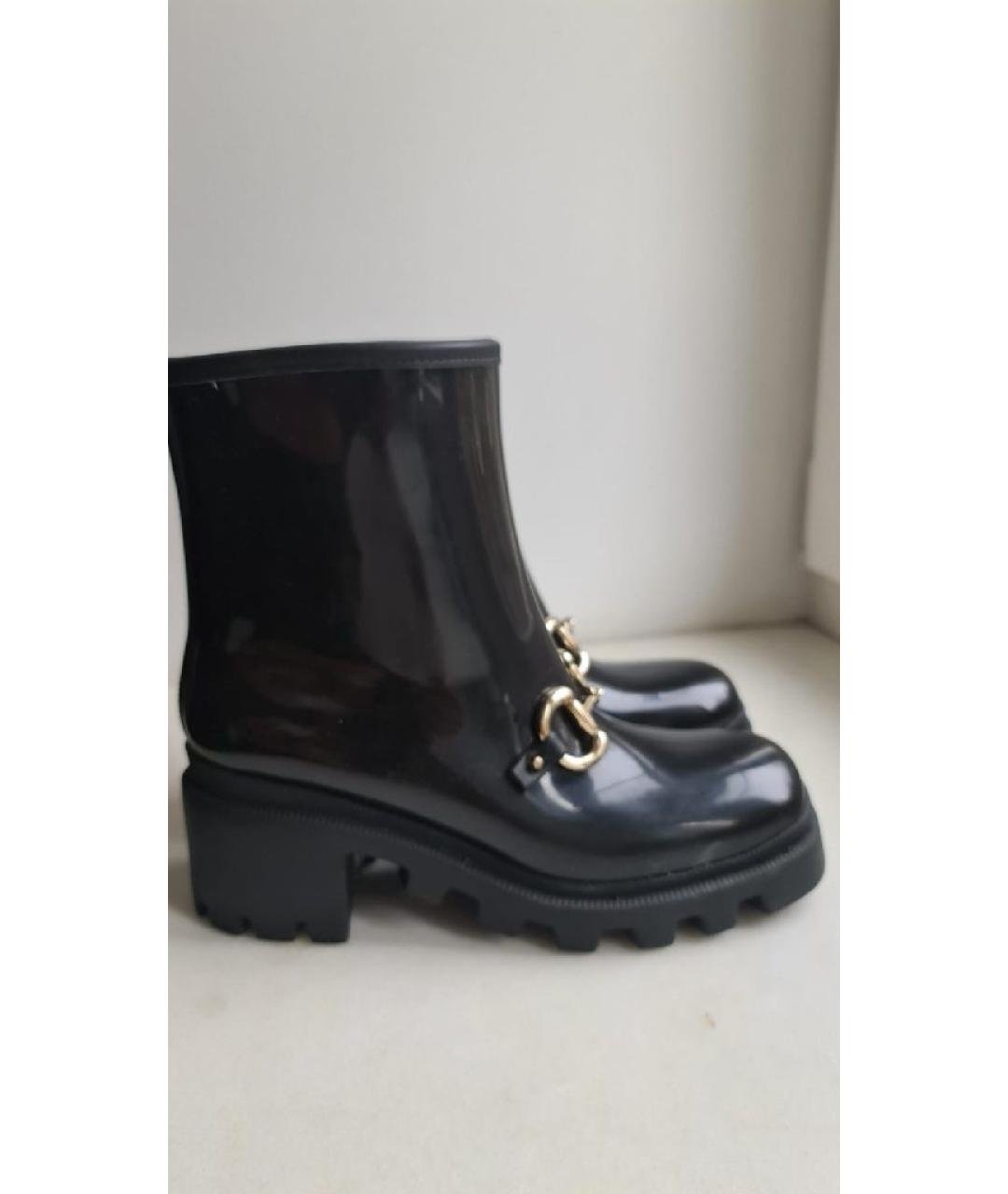 GUCCI Черные резиновые сапоги, фото 2