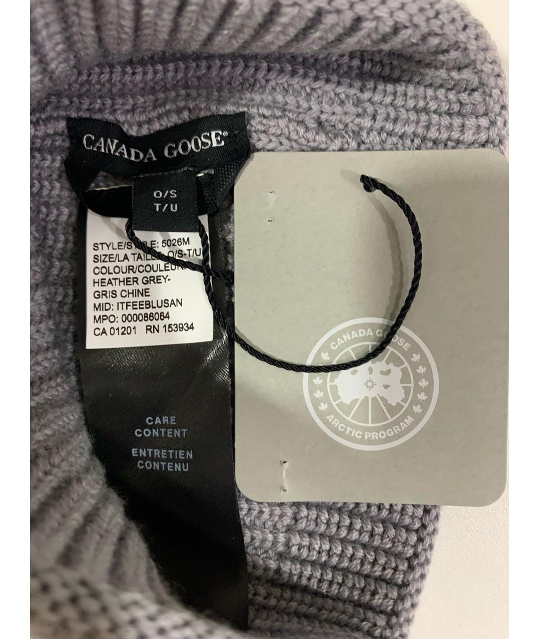 CANADA GOOSE Серая шерстяная шапка, фото 3