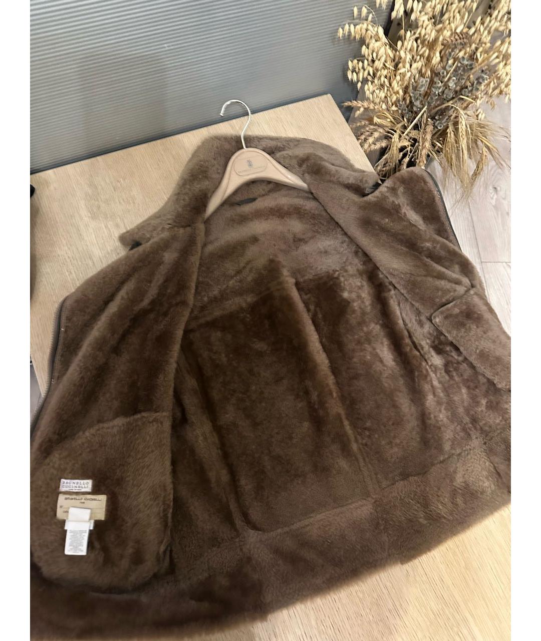 BRUNELLO CUCINELLI Коричневая замшевая дубленка, фото 4