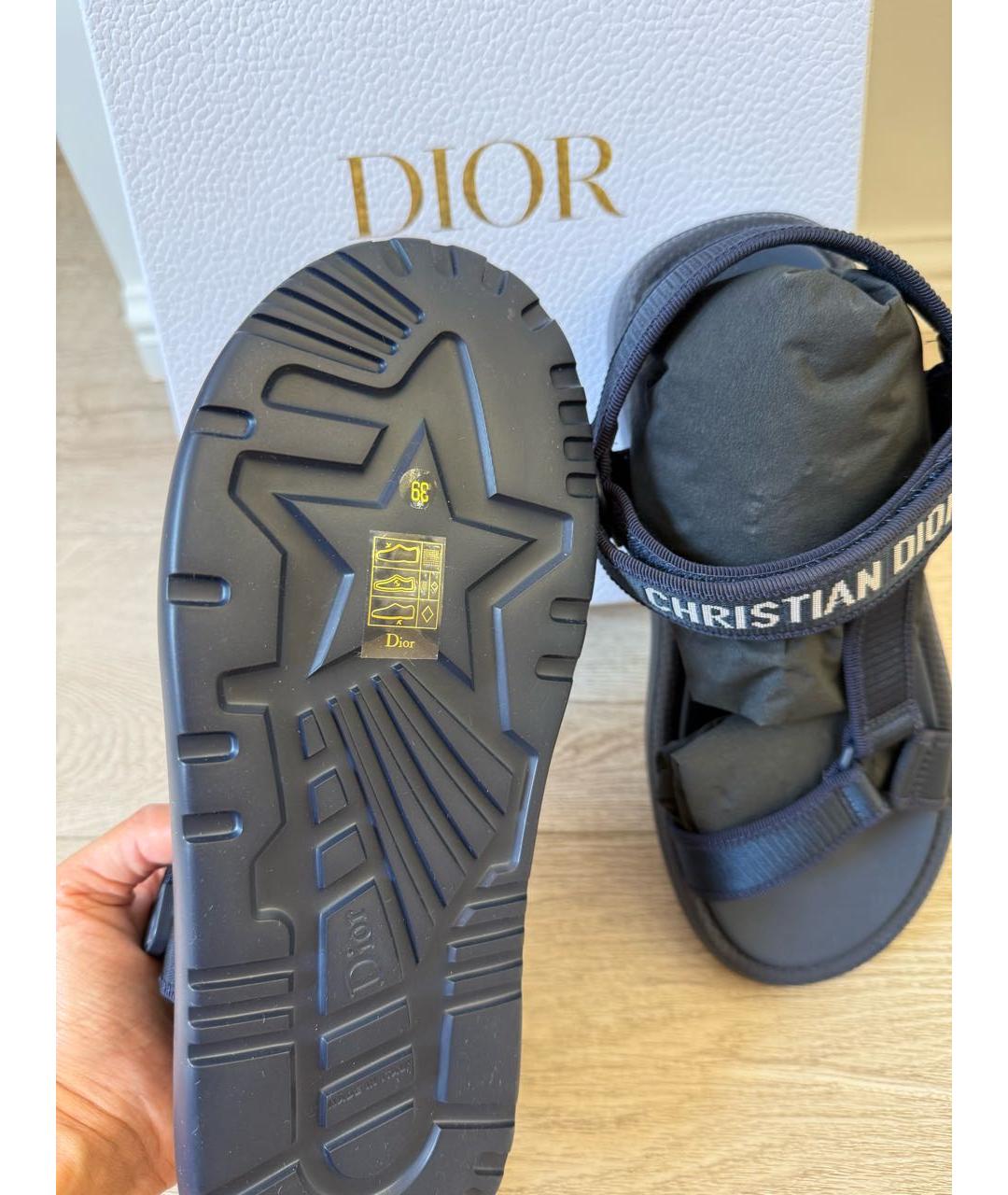CHRISTIAN DIOR Темно-синие босоножки, фото 8