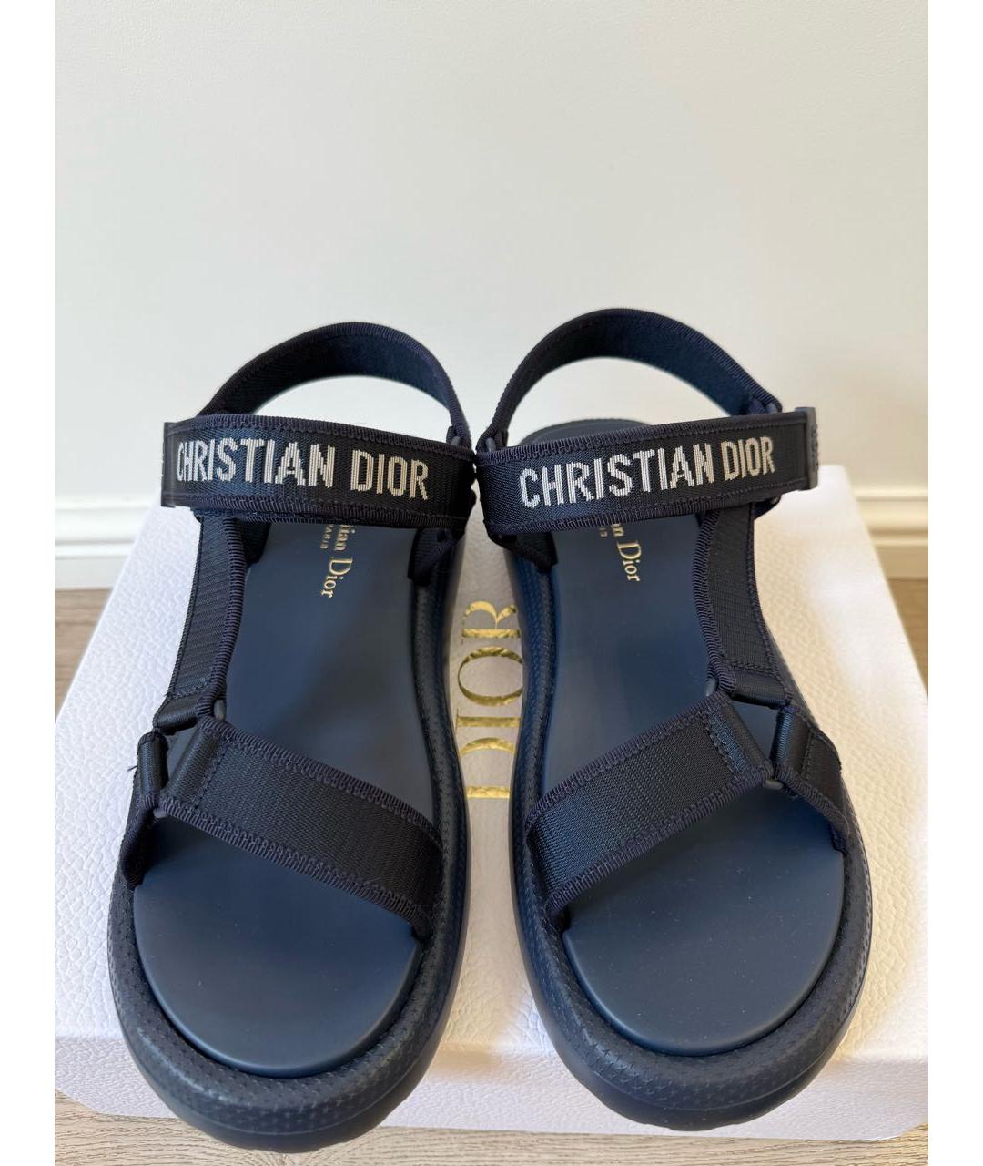 CHRISTIAN DIOR Темно-синие босоножки, фото 3