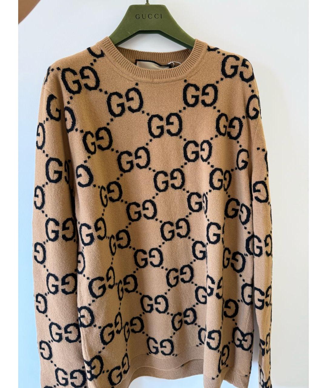 GUCCI Коричневый шерстяной джемпер / свитер, фото 7
