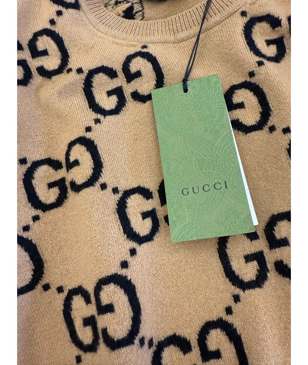 GUCCI Коричневый шерстяной джемпер / свитер, фото 4