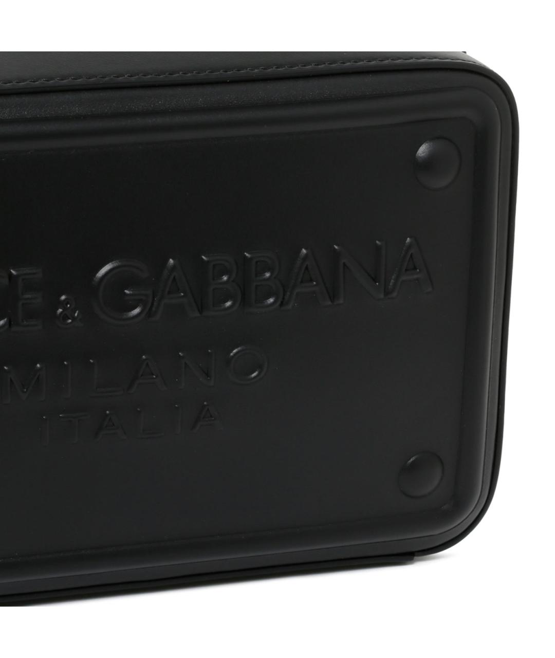 DOLCE&GABBANA Черная кожаная сумка на плечо, фото 4