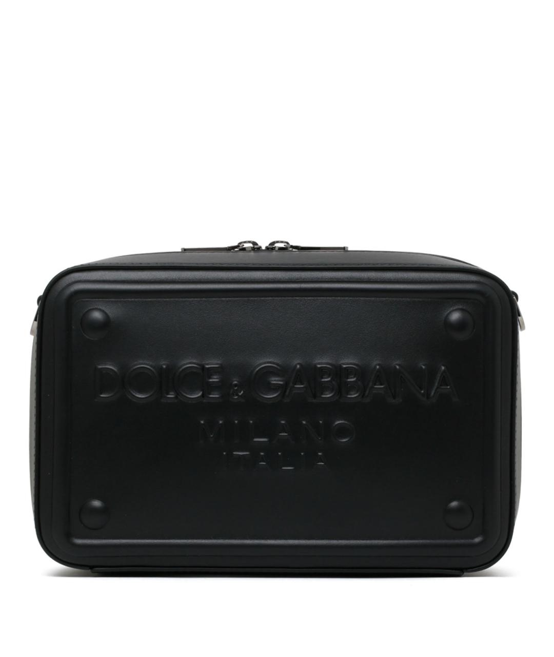 DOLCE&GABBANA Черная кожаная сумка на плечо, фото 1