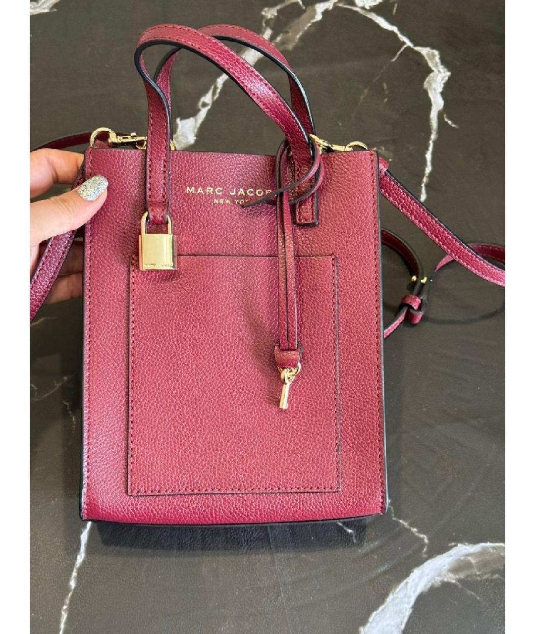 MARC JACOBS Бордовая кожаная сумка через плечо, фото 4