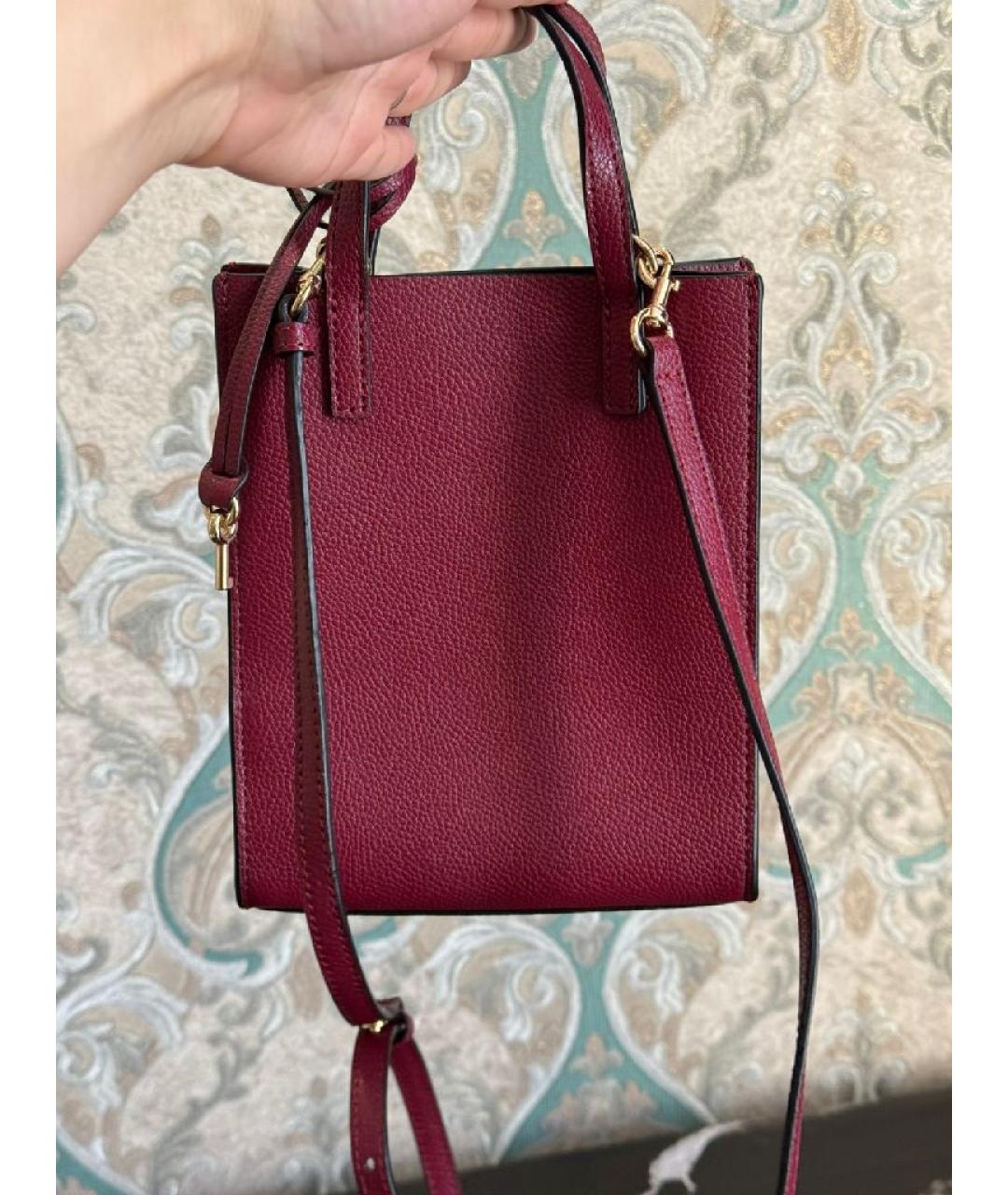 MARC JACOBS Бордовая кожаная сумка через плечо, фото 2