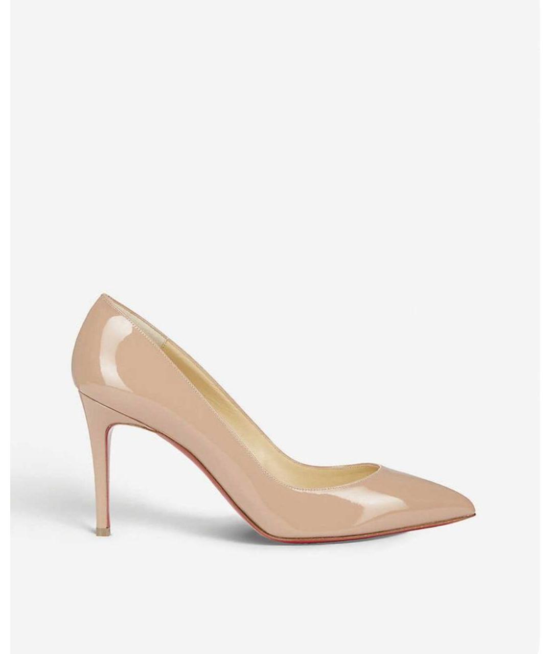 CHRISTIAN LOUBOUTIN Бежевые кожаные туфли, фото 9
