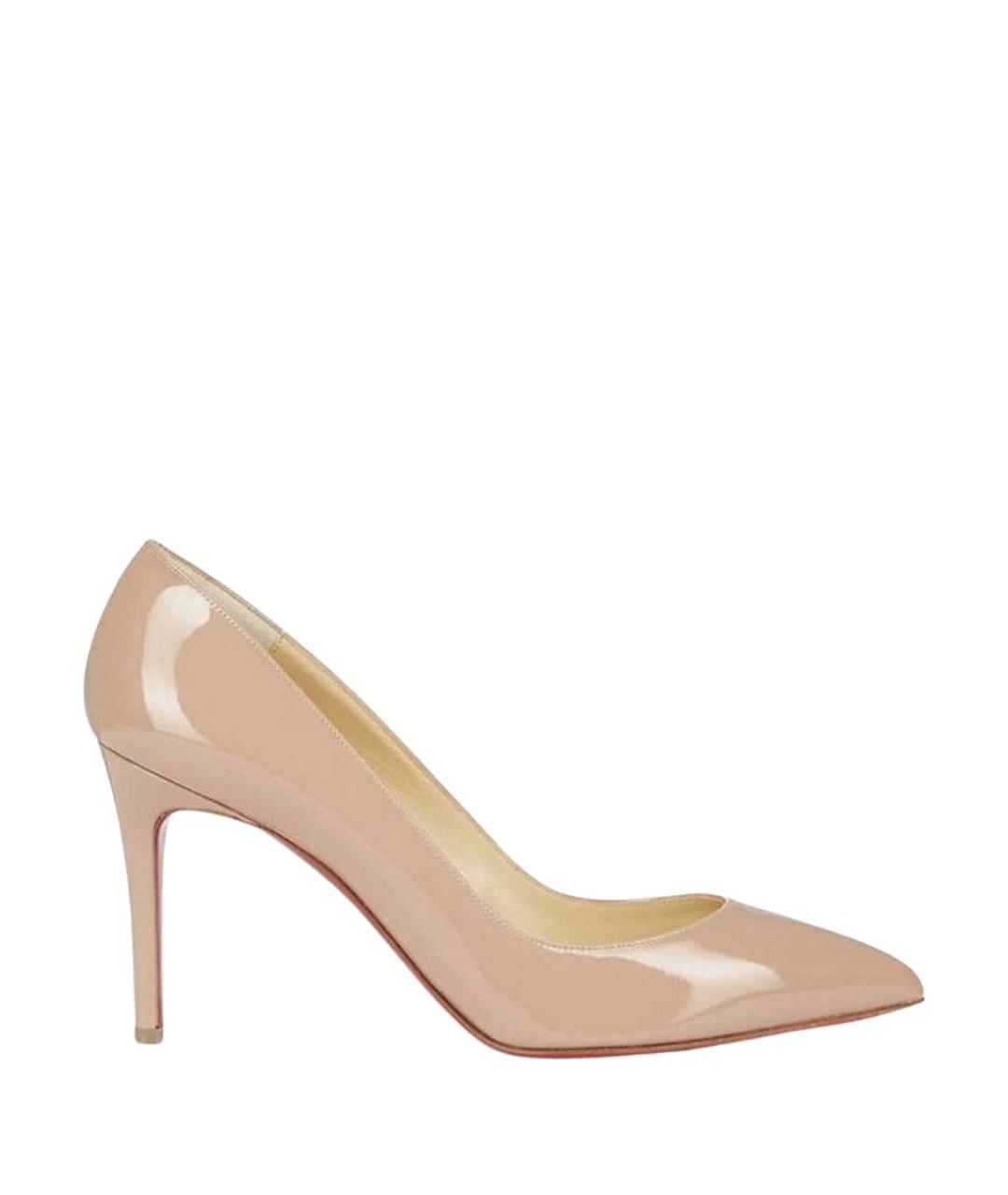 CHRISTIAN LOUBOUTIN Бежевые кожаные туфли, фото 1
