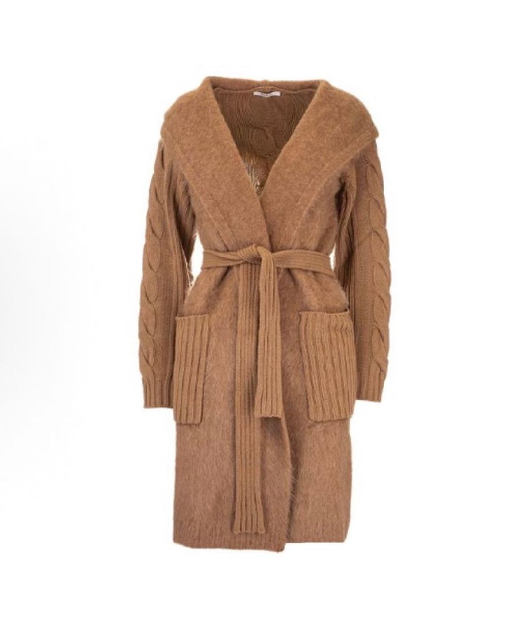 MAX MARA Коричневое шерстяное пальто, фото 1
