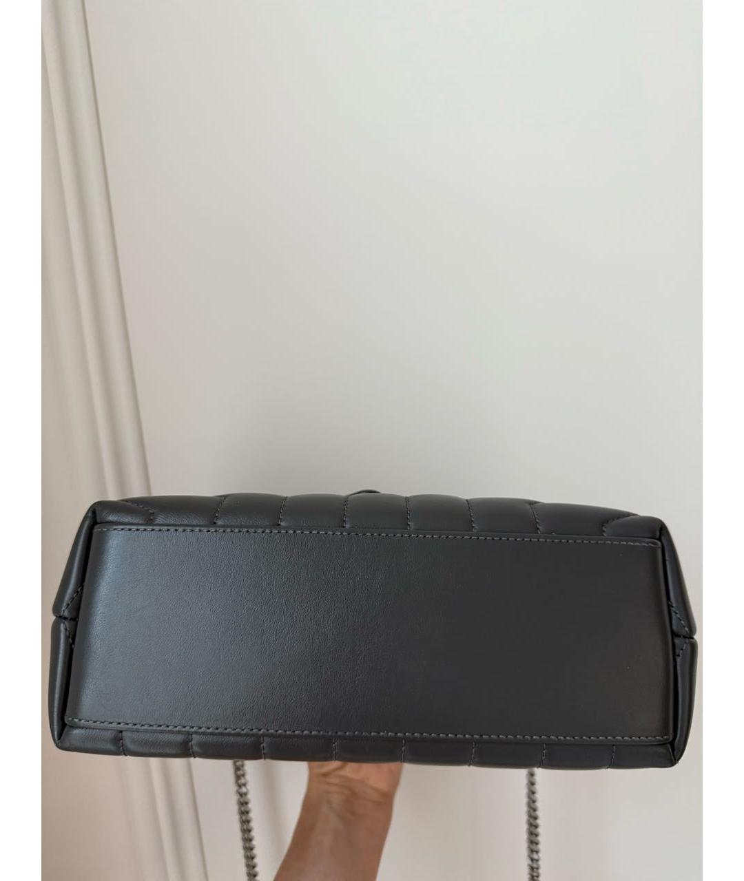 SAINT LAURENT Серая кожаная сумка через плечо, фото 5