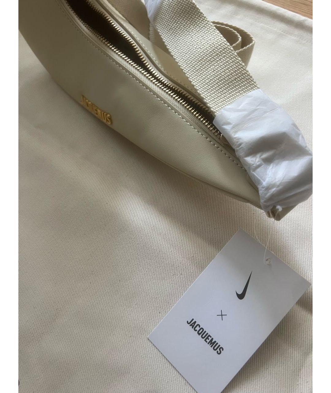 JACQUEMUS Бежевая кожаная сумка через плечо, фото 5