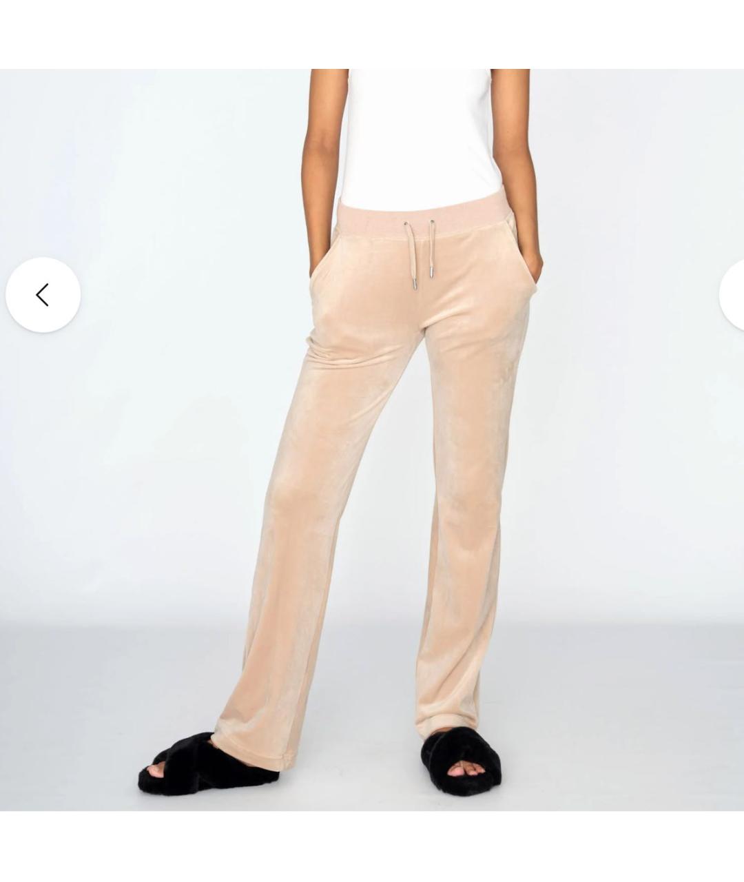 JUICY COUTURE Бежевый велюровый костюм с брюками, фото 7