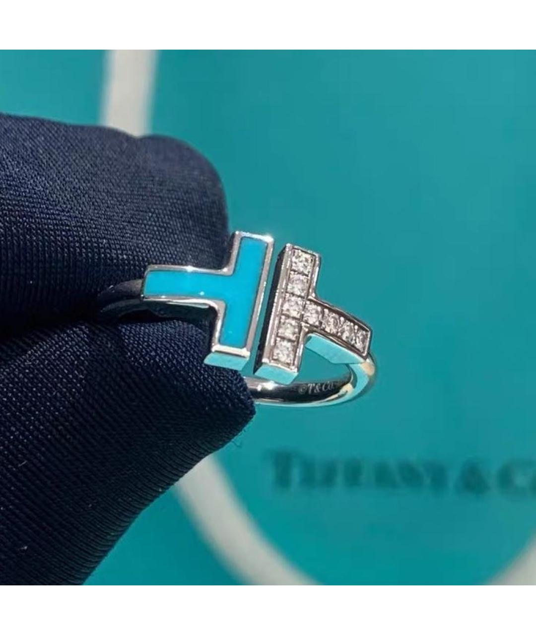 TIFFANY&CO Бирюзовое кольцо из белого золота, фото 5