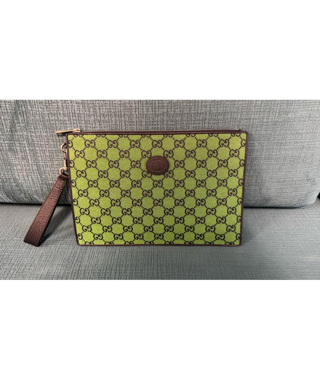 GUCCI Зеленая тканевая папка для документов, фото 5