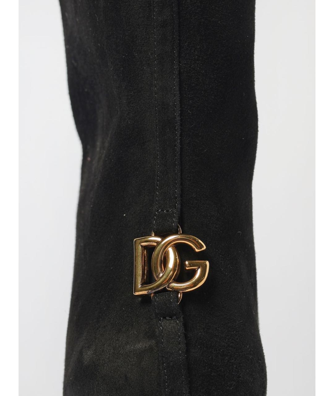 DOLCE&GABBANA Черные замшевые сапоги, фото 4