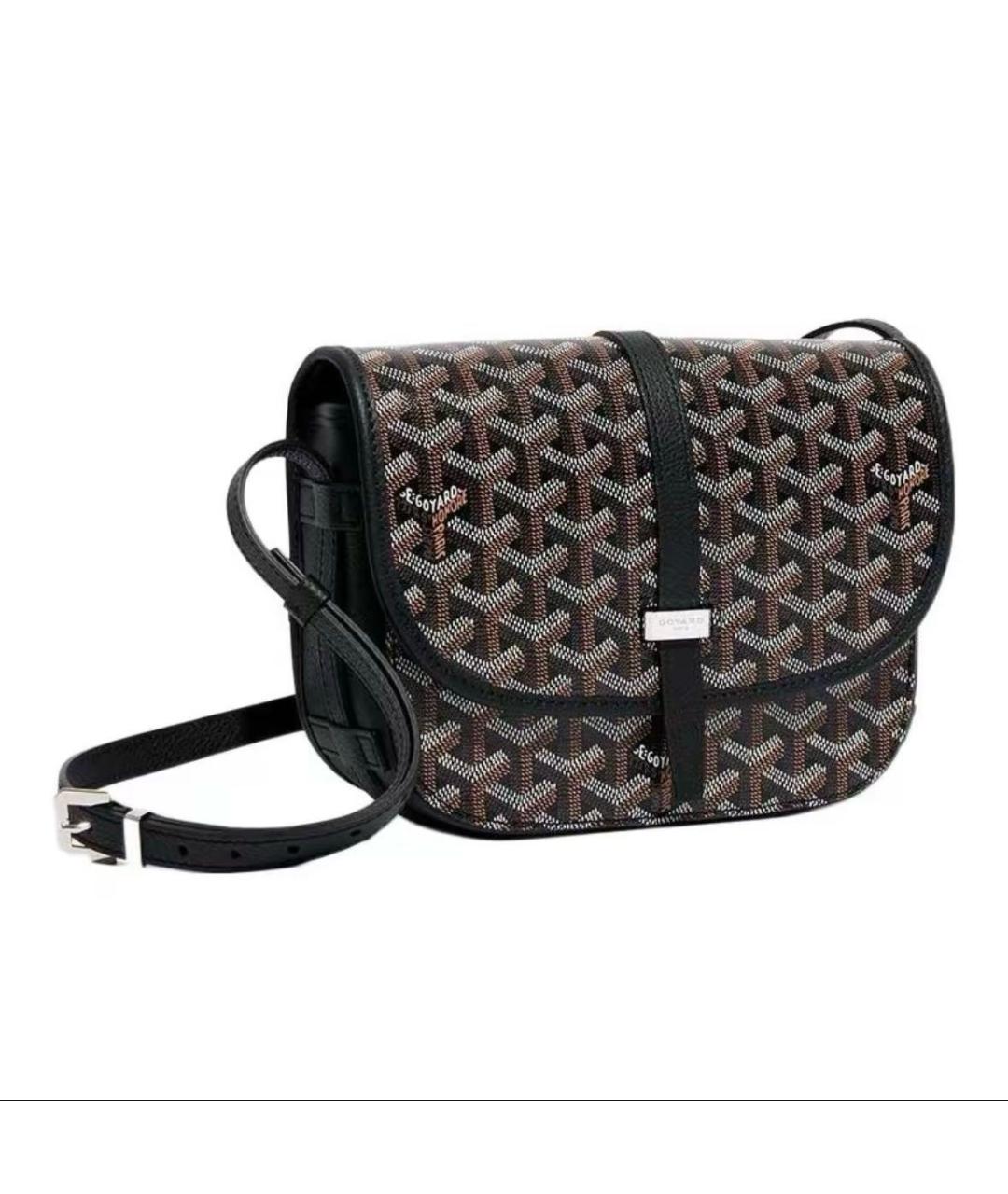 GOYARD Черная кожаная сумка на плечо, фото 5
