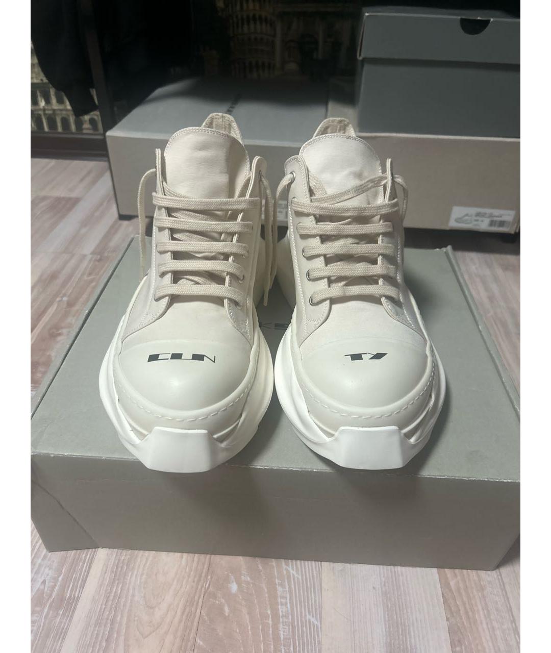 RICK OWENS DRKSHDW Бежевые низкие кроссовки / кеды, фото 2