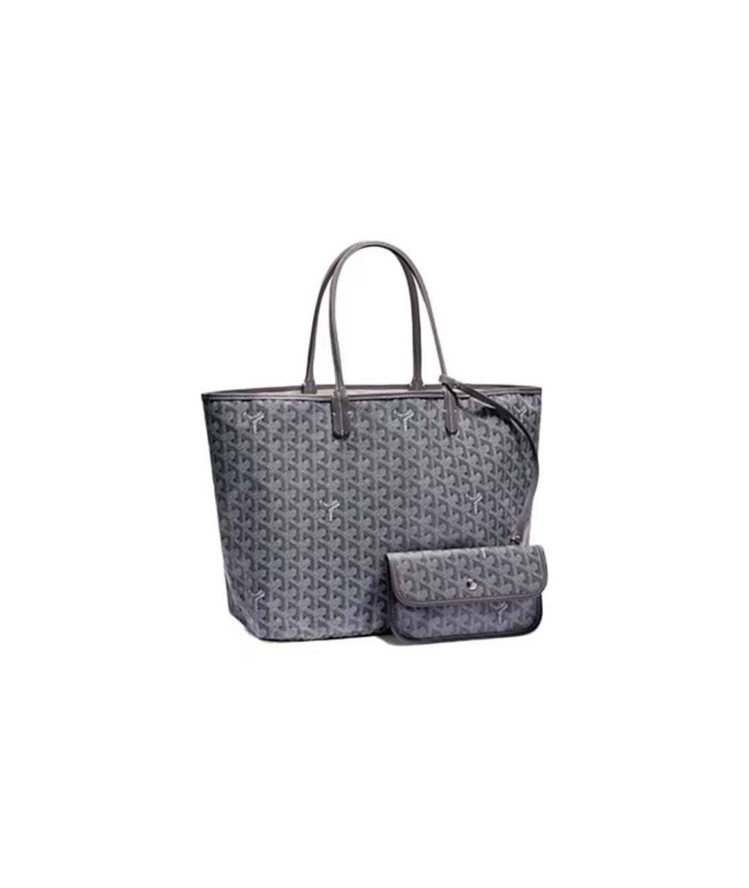GOYARD Серая кожаная сумка тоут, фото 4