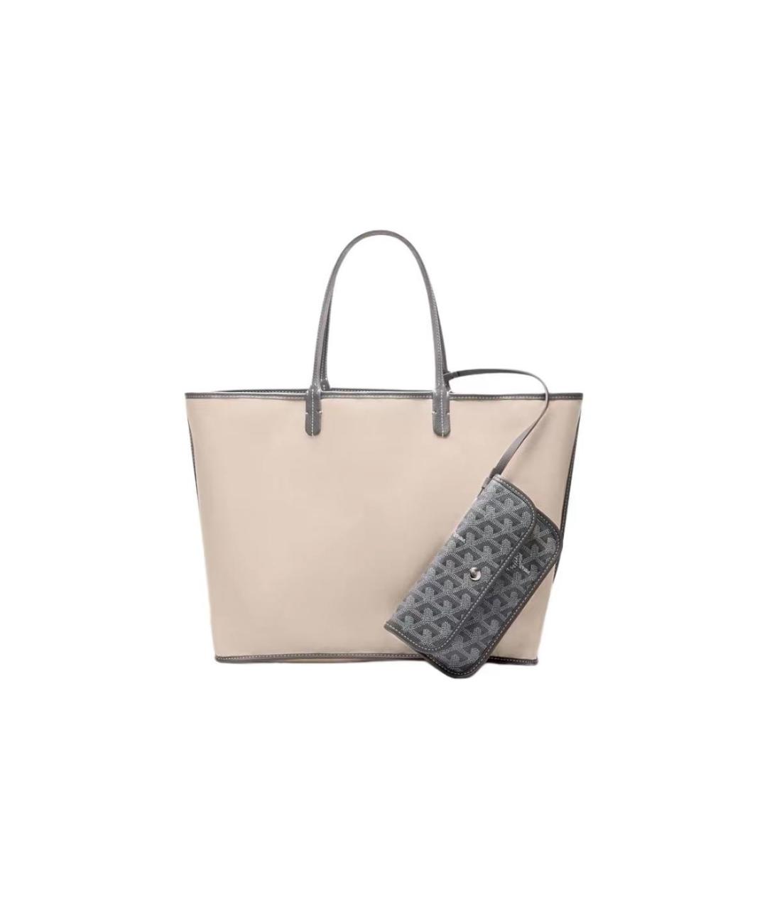 GOYARD Серая кожаная сумка тоут, фото 3