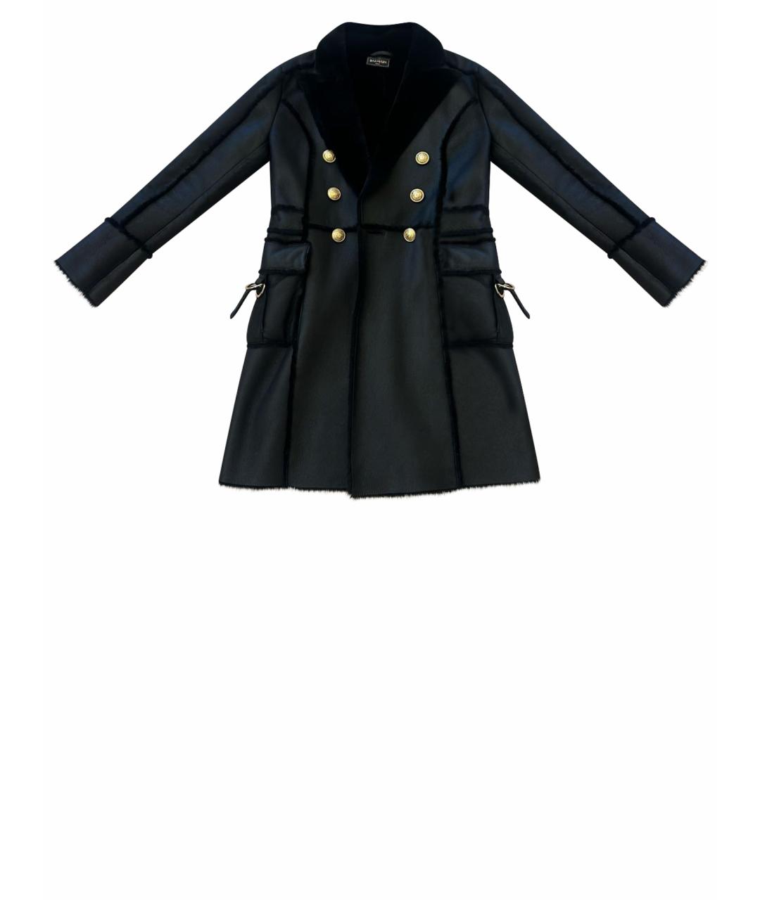 BALMAIN Черная кожаная дубленка, фото 1