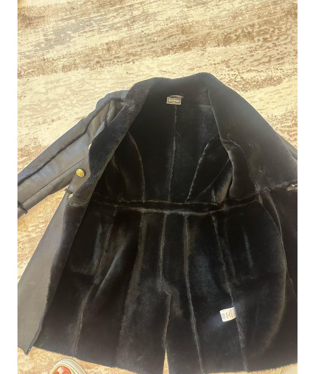 BALMAIN Черная кожаная дубленка, фото 3