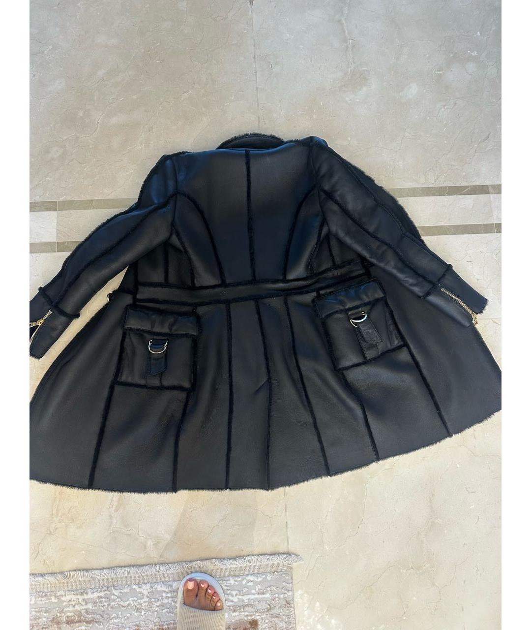 BALMAIN Черная кожаная дубленка, фото 2