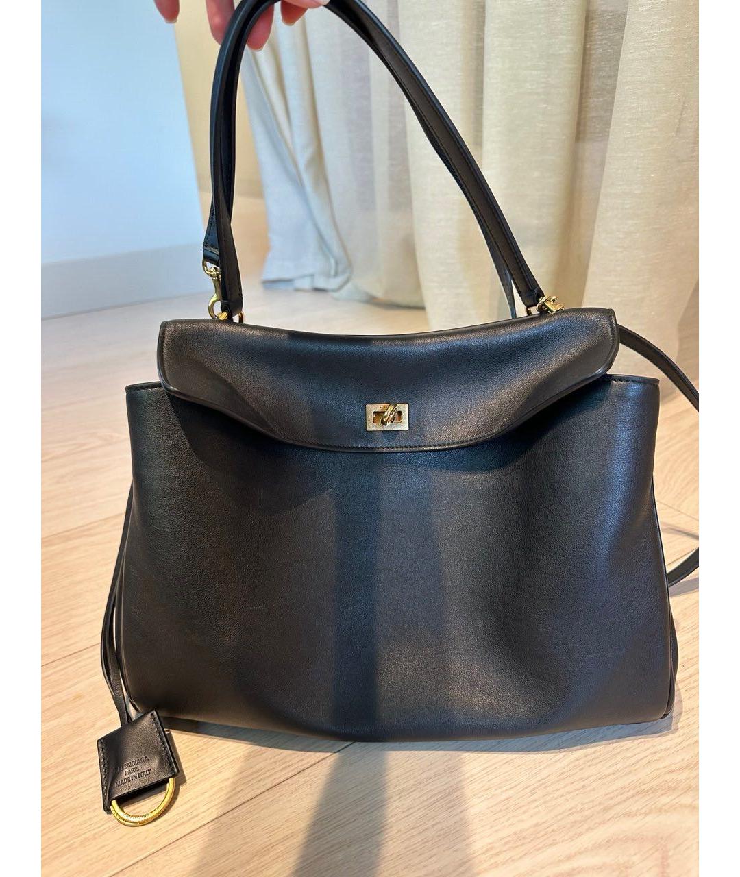 BALENCIAGA Черная кожаная сумка с короткими ручками, фото 8