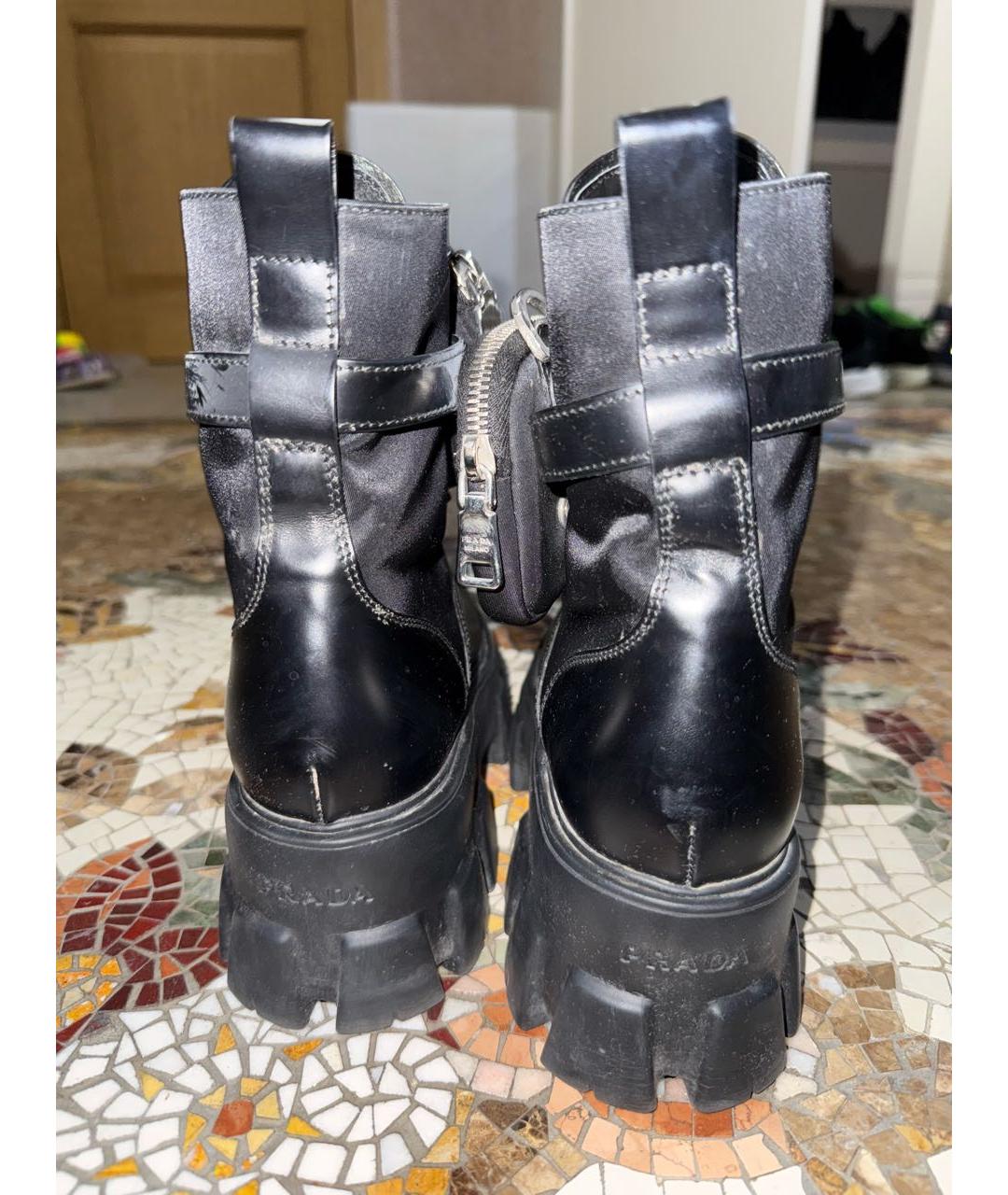 PRADA Черные кожаные ботинки, фото 4