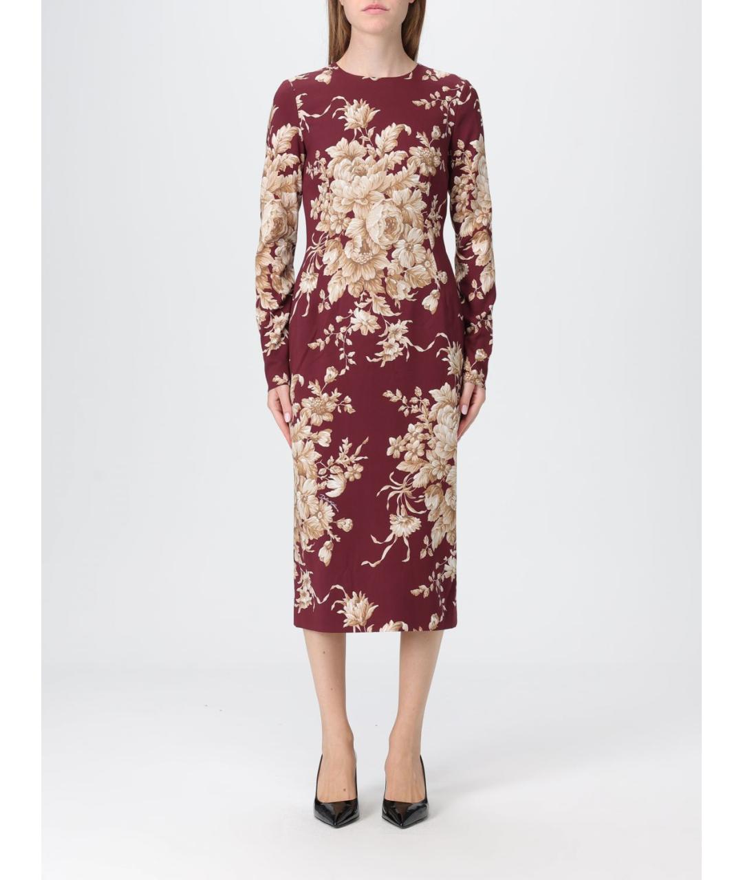 DOLCE&GABBANA Бордовое повседневное платье, фото 2