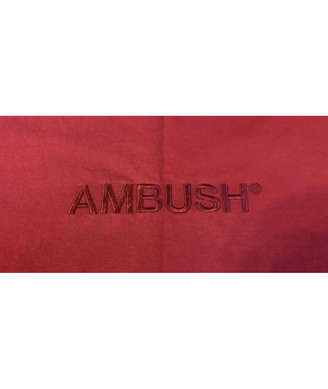 AMBUSH Бордовая хлопковая футболка, фото 3