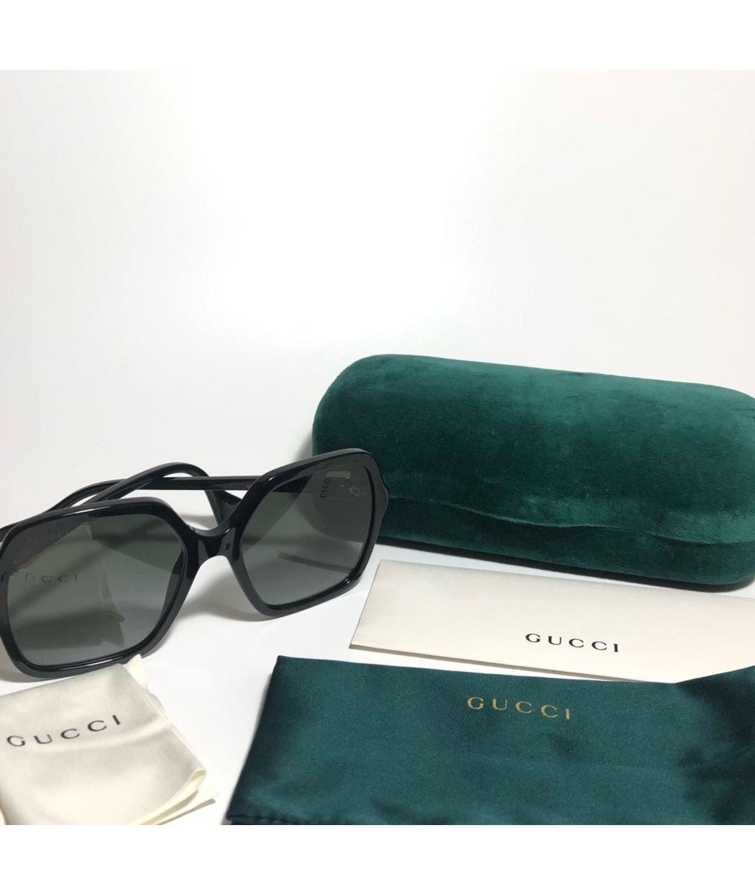 GUCCI Черные пластиковые солнцезащитные очки, фото 5