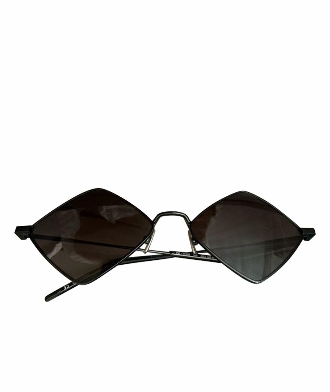 SAINT LAURENT Черные металлические солнцезащитные очки, фото 1